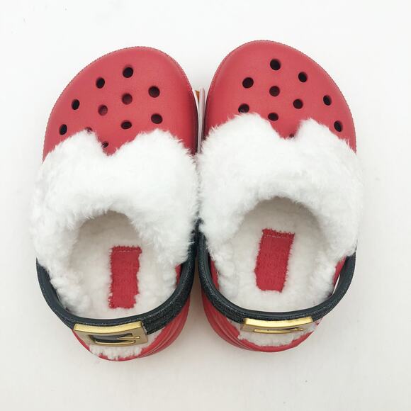 Crocs Unisex Kids Santa Classic Clogs Size 6 Festive Red White Black NWT - Picture 8 of 11